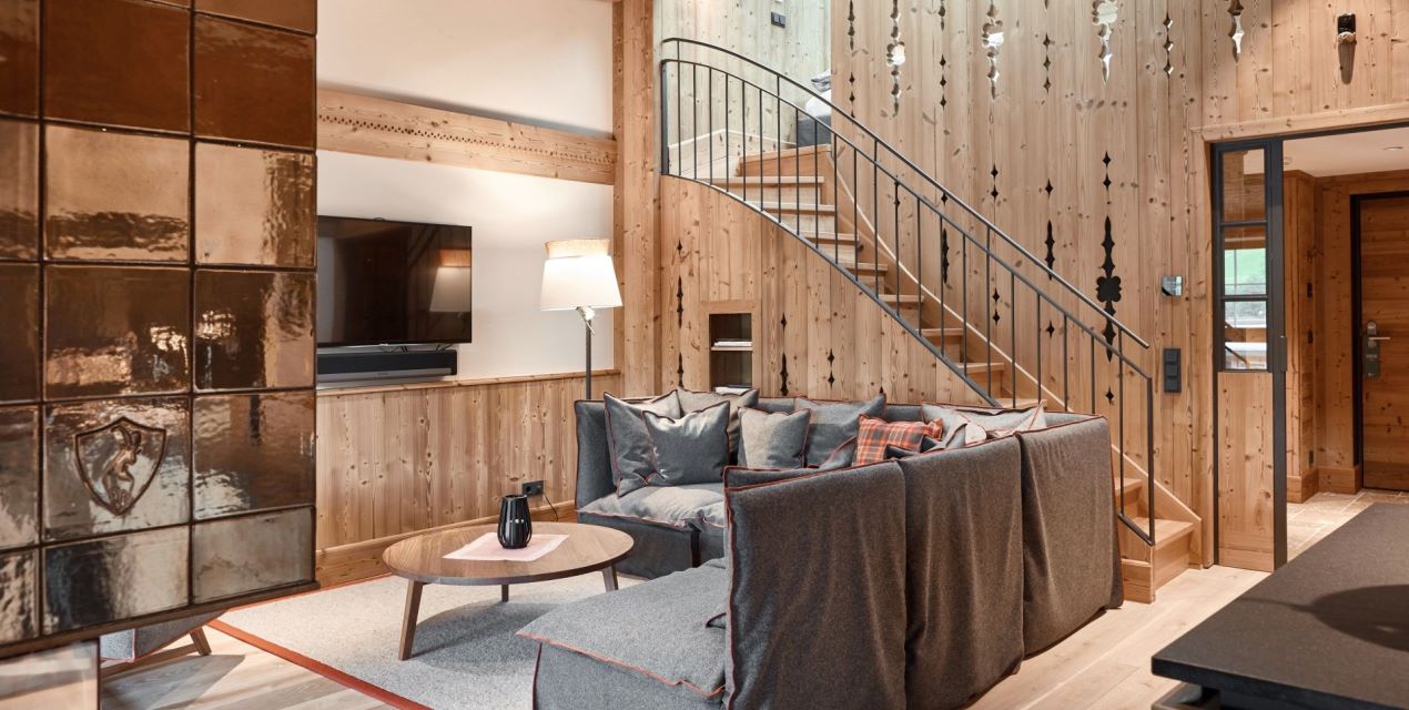 Fully equipped kitchen with stairs to Gallery Bed