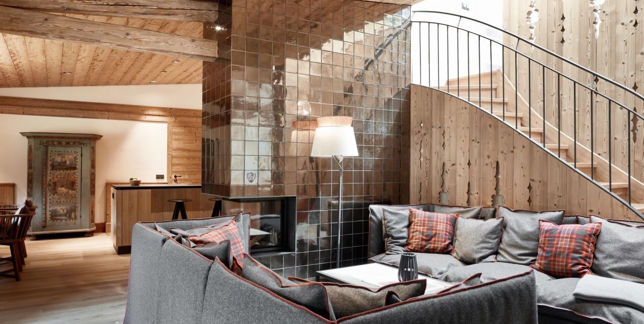 Open living room with stairs to gallery bed